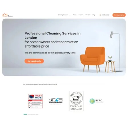Сайт за услуги за почистване на Cleanercleaner